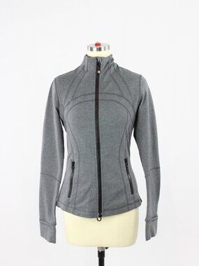 LULULEMON Heather Black Grey Define Luon Slim Fit Athletic Jacket, Size 6